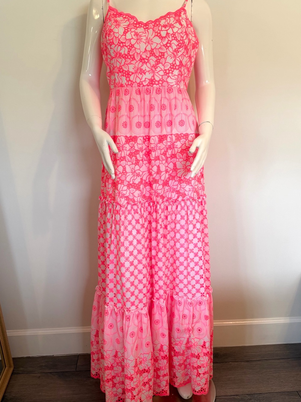 Lilly Pulitzer Kyla Embroidered Eyelet Sleeveless Maxi Dress Size 10 - Picture 2 of 10